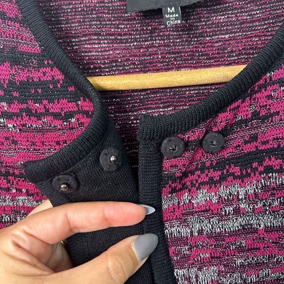 Ming Wang Sapphire Women’s Red Multicolor Button Crossover Blazer Size M - Picture 7 of 16